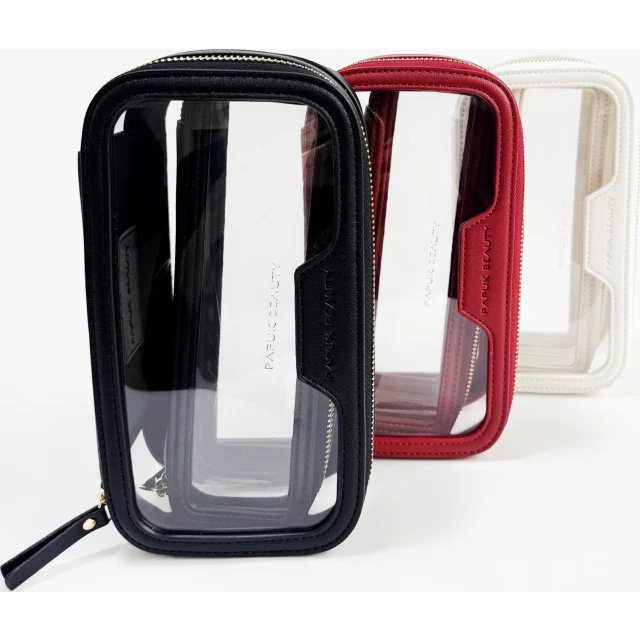 Набор прозрачных косметичек с пеналом, черный - изображение 3