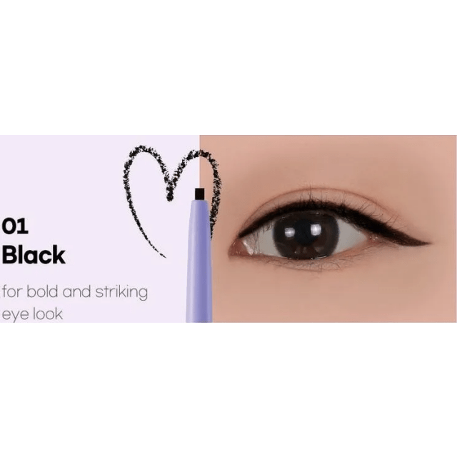 Водостойкий карандаш для глаз Slim Waterproof Fixxyliner, 01 черный - изображение 3