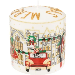 Свеча интерьерная NightFlight XMAS, красное золото 11х10 см