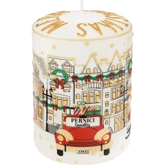 Свеча интерьерная NightFlight XMAS, красное золото 15х10 см