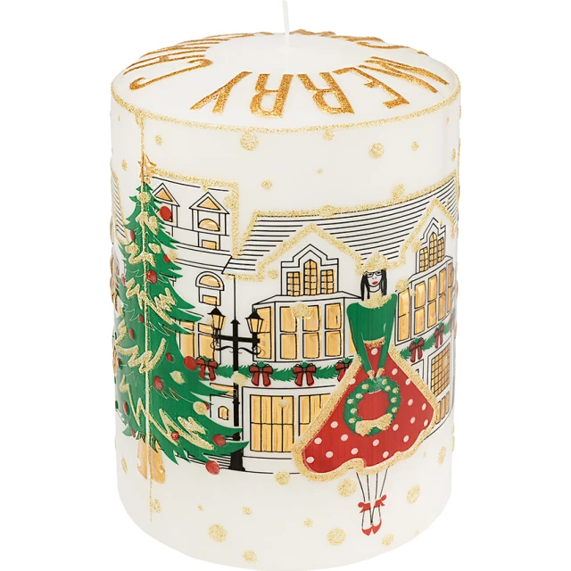 Свеча интерьерная NightFlight XMAS, красное золото 15х10 см - изображение 2