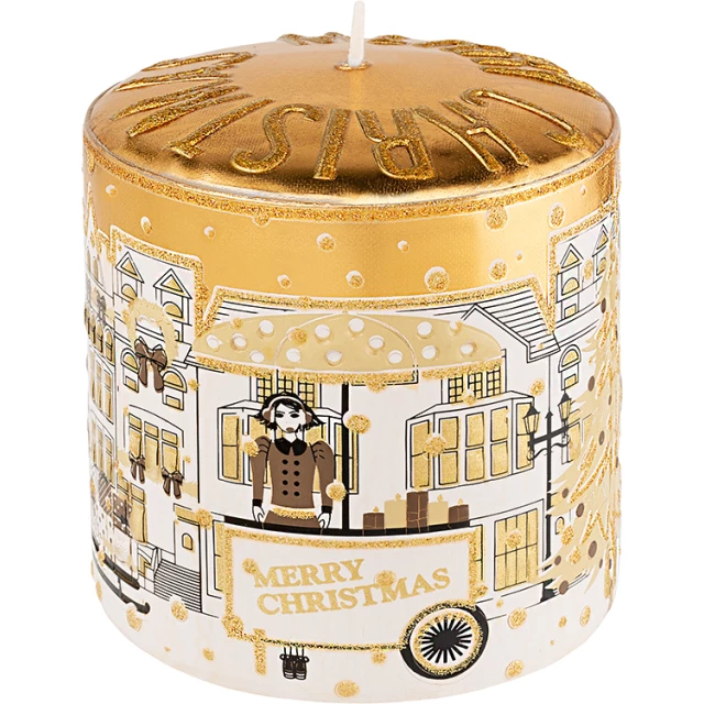 Свеча интерьерная NightFlight XMAS, теплое золото 11х10 см - изображение 2