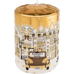 Свеча интерьерная NightFlight XMAS, теплое золото 15х10 см