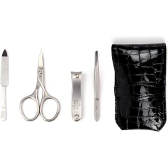 Маникюрный набор из 4 предметов, черный под "крокодил"