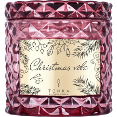 Свеча аромат Christmas Vibe стакан бордовый 50 мл (тубус)