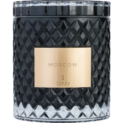 Свеча аромат Moscow стакан черный 2000мл (деревянный короб со стеклом)
