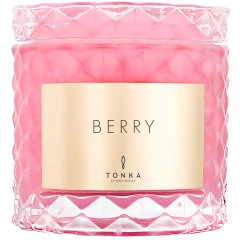 Парфюмированная свеча Berry стакан розовый глосс 50мл