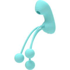 Вакуумный стимулятор Youvic DF923-BLUE с вагинальными виброшариками, бирюзовый