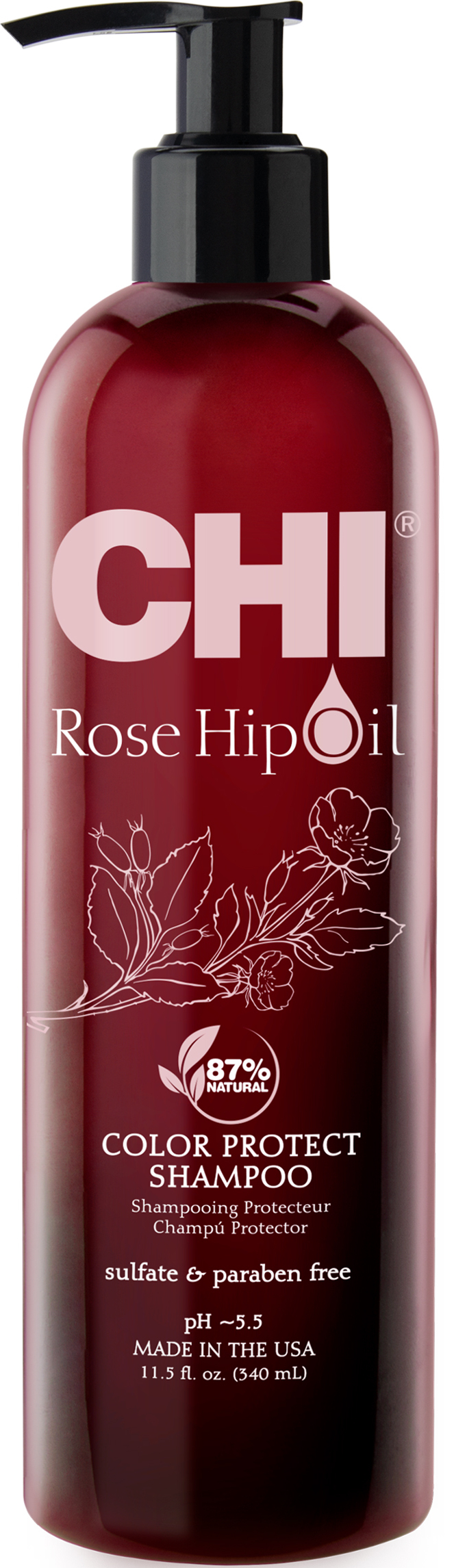 Купить шампунь с маслом шиповника для окрашенных волос 340 мл (CHI Rose ...